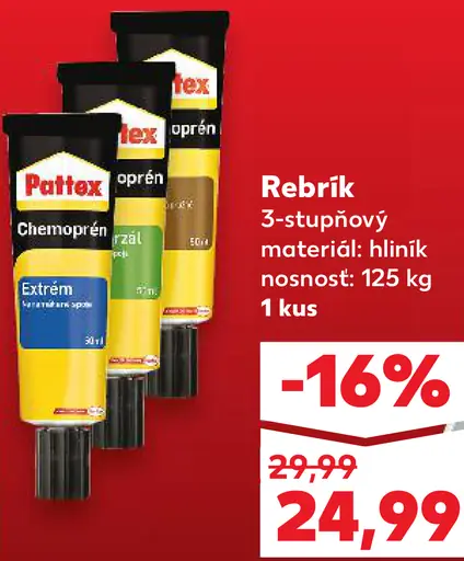 Rebrík 3x 7‑stupňový hliníkový