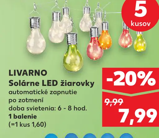 Livarno solárne LED žiarovky automatické zapnutie po zotmení