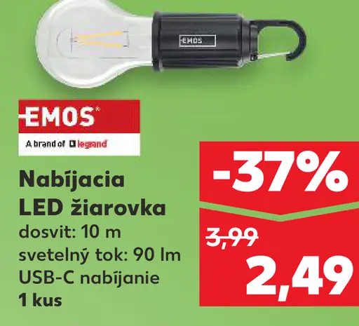Emos nabíjacia LED žiarovka USB-C nabíjanie