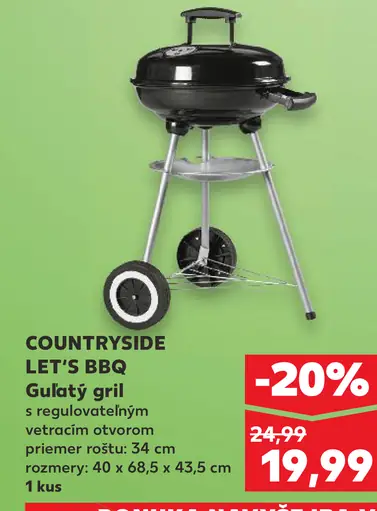 Countryside Let’s BBQ guľatý gril s vetracím otvorom