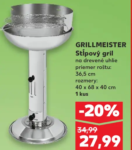 Grillmeister stĺpový gril na drevené uhlie