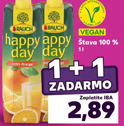 Rauch Happy Day 100 % šťava rôzne druhy