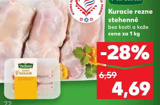 Purland Kuracie rezne a stehná bez kosti a kože