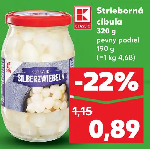 K-Classic strieborná cibuľa v náleve