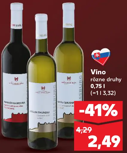 Vino rôzne druhy