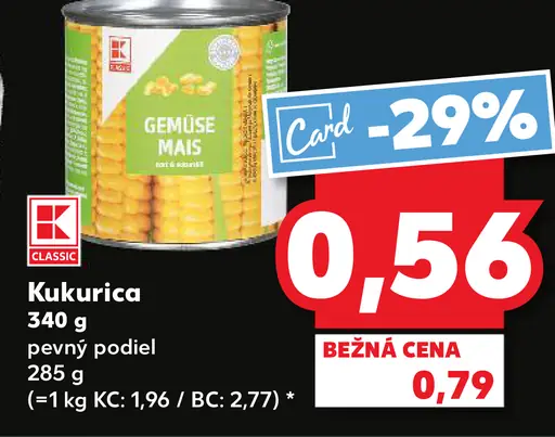 K-Classic kukurica v náleve