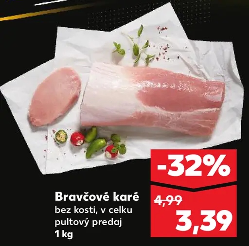 K-Classic bravčové karé bez kosti, v celku pultový predaj