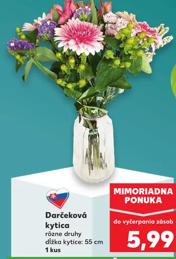 Darčeková kytica rezaných kvetov rôzne druhy