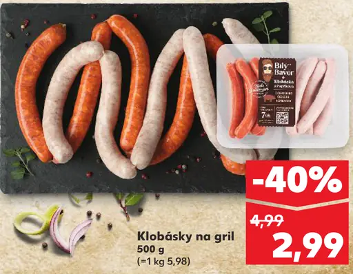 Bíly Balvan klobásky na gril
