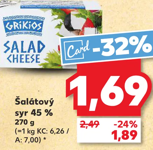 Grikios šalátový syr 45 %