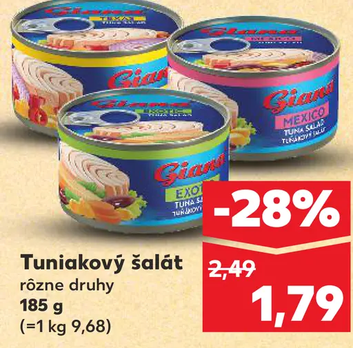 Giana tuniakový šalát viac druhov