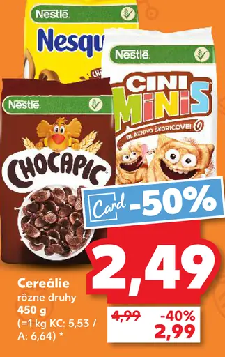 Nestlé cereálie Nesquik rôzne druhy