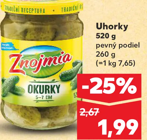 Znojmia uhorky 5–7 cm