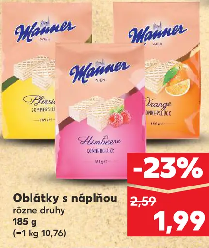 Manner oblátky s náplňou rôzne druhy