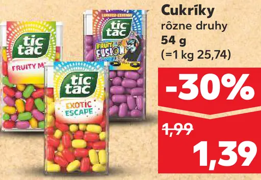 Tic Tac cukríky rôzne druhy