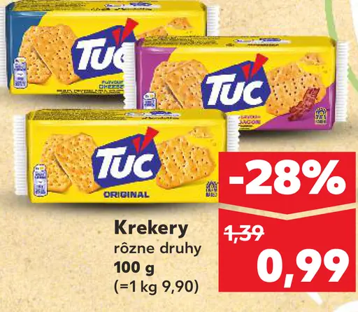Tuc krekery rôzne druhy