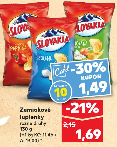 Slovakia Vrúbky zemiakové lupienky rôzne druhy