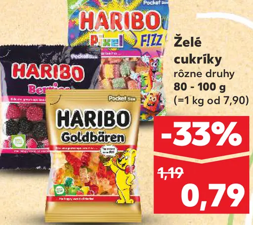 Haribo Želé cukríky rôzne druhy