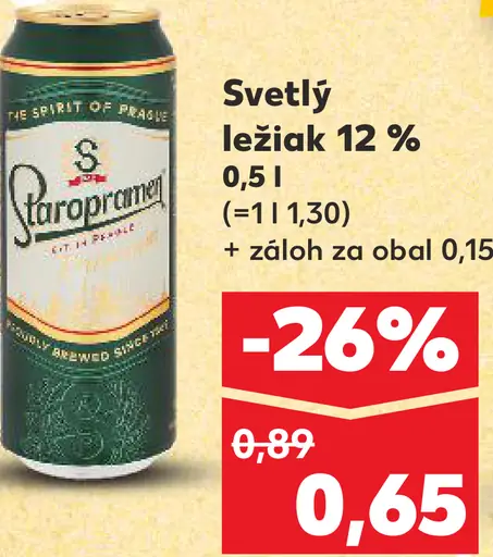 Staropramen Svetlý ležiak 12% plechovka