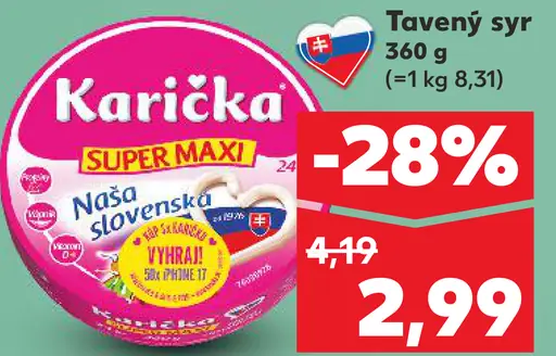Karička tavený syr super maxi