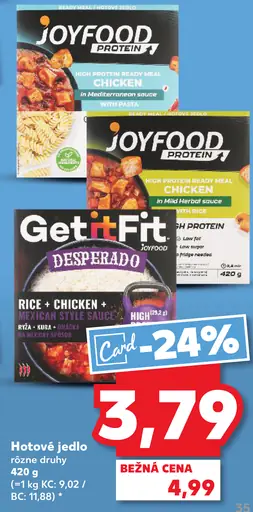Joyfood Protein hotové jedlo s kuracím mäsom rôzne druhy