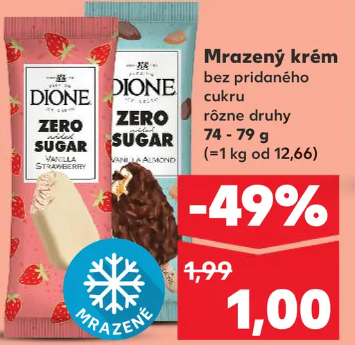 Dione mrazený krém bez pridaného cukru