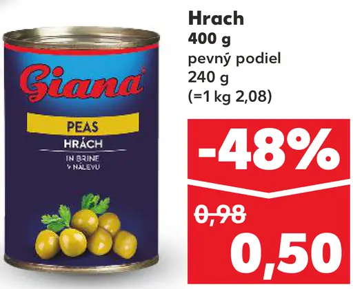 Giana hrach sterilizovaný