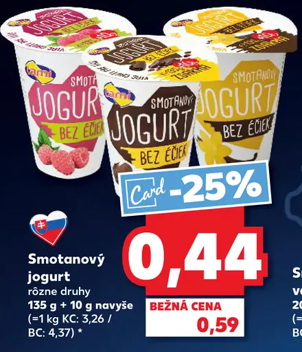 Smotanový jogurt rôzne druhy