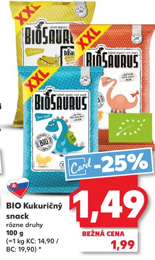 BIO Kukuričný snack rôzne druhy