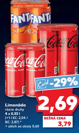 Coca-Cola limonáda plechovka