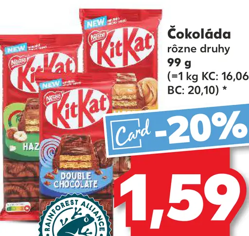 KitKat čokoláda 3 druhy