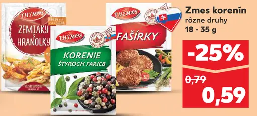 Zmes korenín rôzne druhy