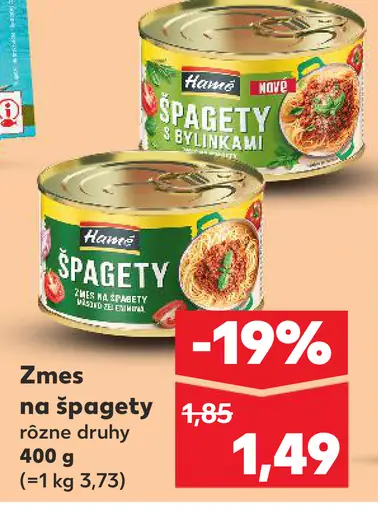 Hamé zmes na špagety rôzne druhy