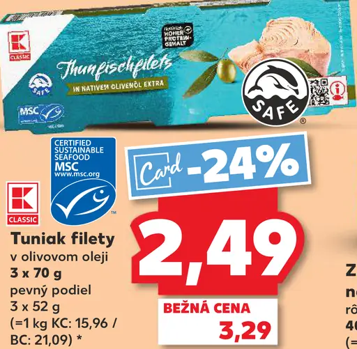Tuniak filety v olivovom oleji