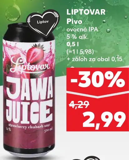 Liptovar ovocná IPA Jawa Juice pivo plechovka