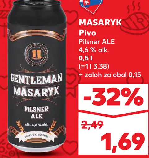Masaryk pivo Pilsner Ale Gentleman Masaryk