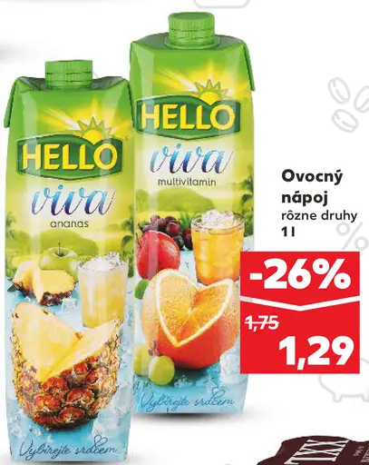 Hello ovocný nápoj rôzne druhy