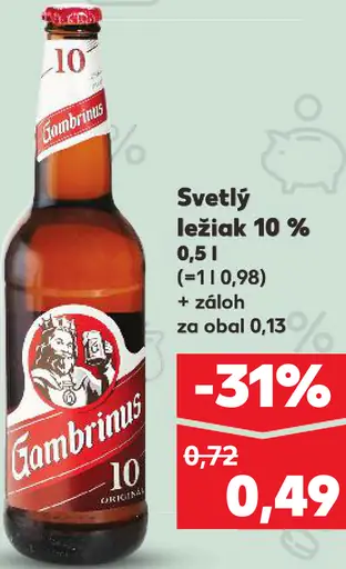 Gambrinus svetlý ležiak 12 % plechovka