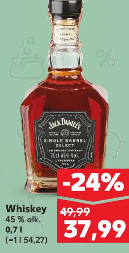 Jack Daniel's Single Barrel whiskey 45 % alk.