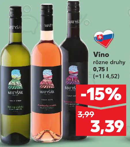 Matyšák víno rôzne druhy