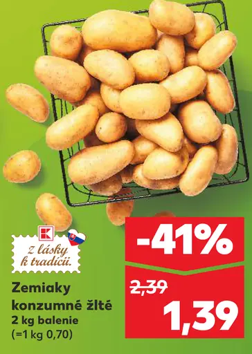 Zemiaky konzumné žlté