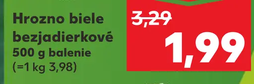 Hrozno biele bezjadierkové