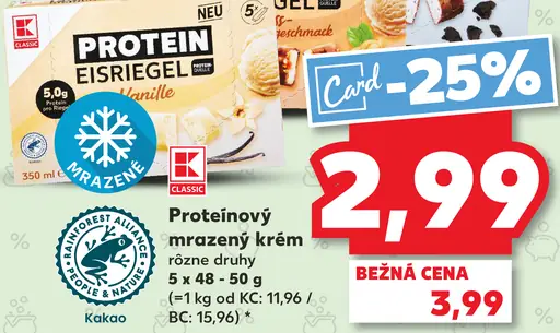 K-Classic proteínový mrazený krém rôzne druhy