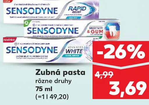 Sensodyne zubná pasta rôzne druhy