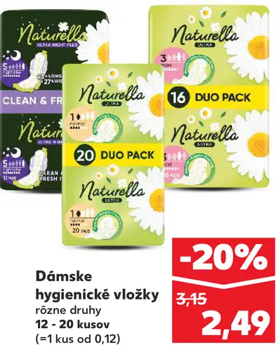 Naturella dámske hygienické vložky