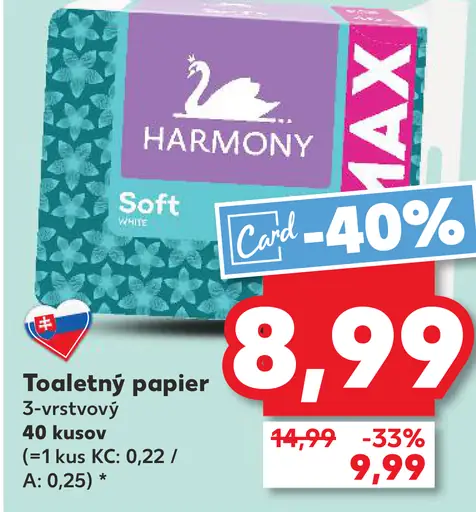 Harmony Soft 3-vrstvový toaletný papier