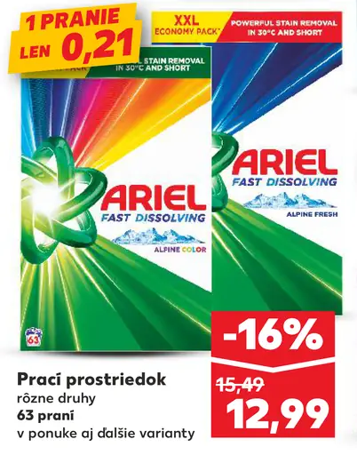 Ariel prací prostriedok prášok 63 praní