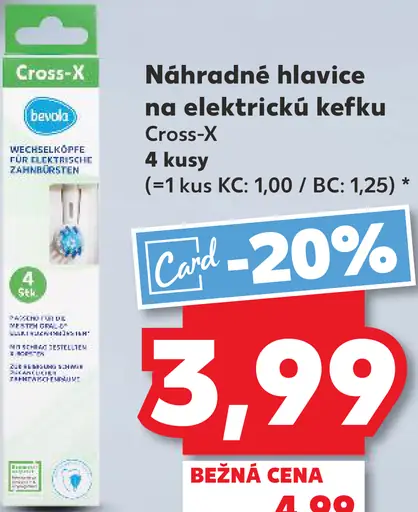 Bevola Cross-X náhradné hlavice na elektrickú kefku