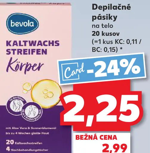 Bevola depilačné pásiky na telo
