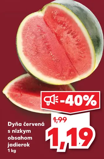 Dyňa červená s nízkym obsahom jadierok